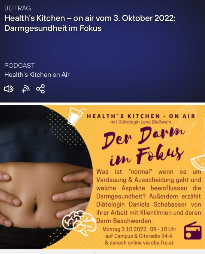 Zu Gast in einer Podcast Folge von Health's kitchen on Air